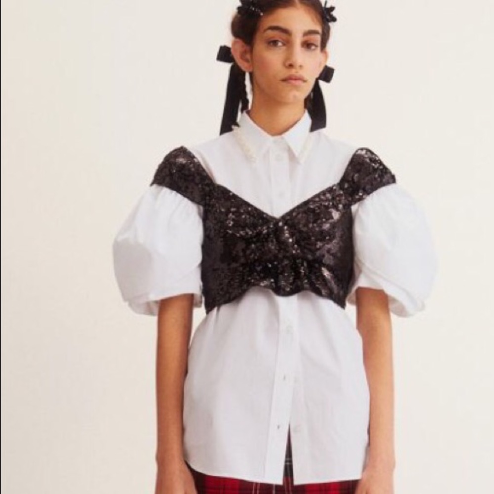Simone Rocha x H&M Oversized cotton shirt, pearls